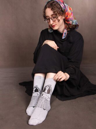 جوراب نیم ساق نخ و پنبه طرح خاتون