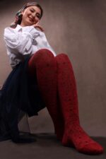 جوراب بالای زانو طرح پیشی (گربه ای)