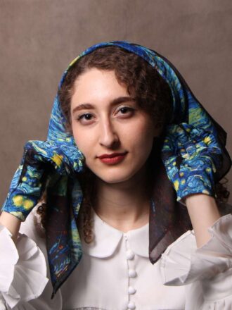 دستکش نخی طرحدار مدل ونگوگ