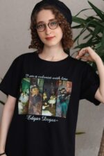 تی شرت آستین کوتاه جدید نخ پنبه طرح رقص