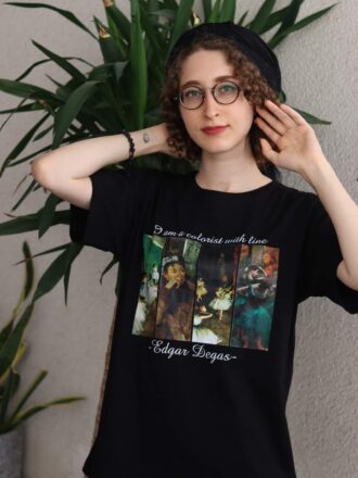 تی شرت آستین کوتاه جدید نخ پنبه طرح رقص