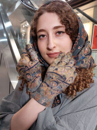 ست دستکش و مینی اسکارف زنانه طرح مه سا