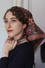 مینی اسکارف دخترانه و زنانه طرح گبه زغالی