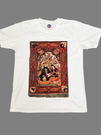 تیشرت پنبه ای با طرح تکه دوزی فرش شاعران