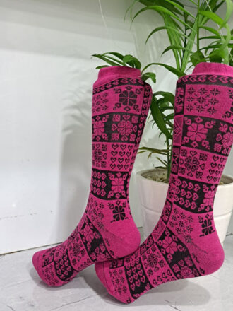 جوراب نیم ساق طرح دونه برفی سرخابی