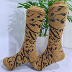 جوراب نیم ساق طرح سیاه مشق نسکافه ای