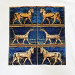 تیشرت طرح هخامنشی کاشیهای لعابدار آپادانای شوش