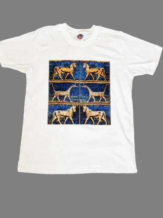 تیشرت طرح هخامنشی کاشیهای لعابدار آپادانای شوش