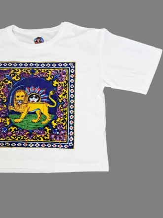 تیشرت پنبه با نقش شیر و خورشید